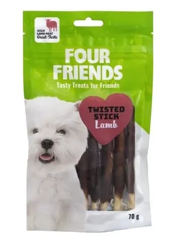 FourFriends Dog Twisted Stick Lamb 12,5 cm 7 st