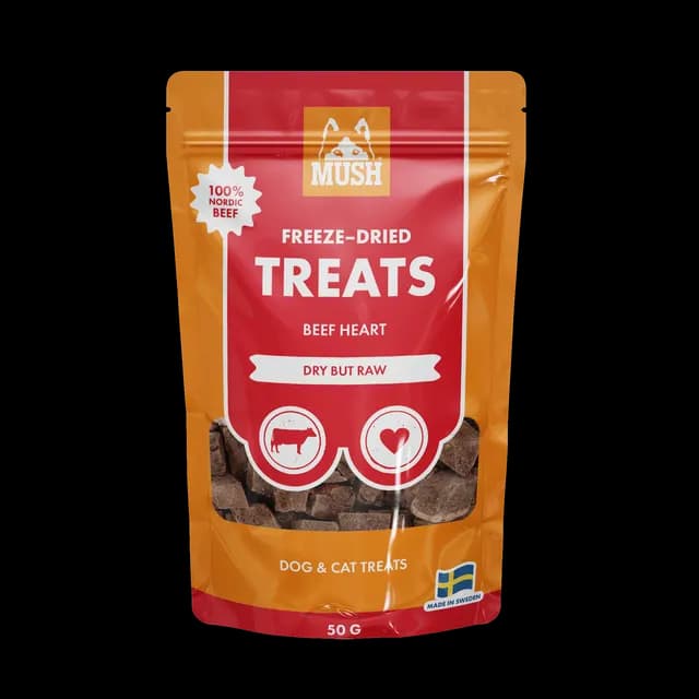 MUSH Treats Frystorkad Nöthjärta 50 g