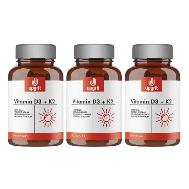 Upgrit Ren Vitamin D3 + K2 90 kapslar 3-pack