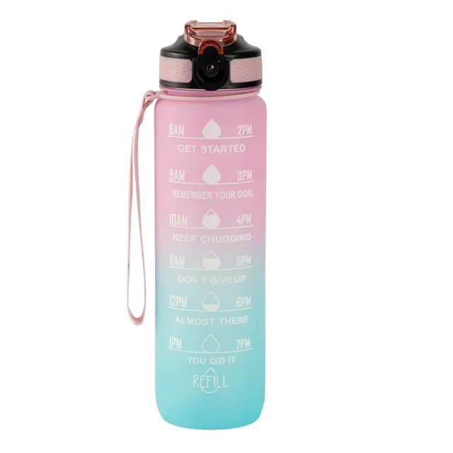 The Hollywood Motivational Bottle Light Pink and Blue 1 liter