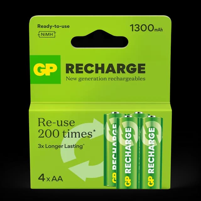 GP Batteries Recharge AA-batteri 1300mAh 4 st