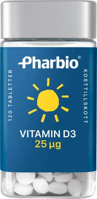 Pharbio Vitamin D3 tabletter 25 μg 120 st