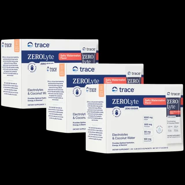 Trace Minerals ZEROLyte Electrolyte Drink Mix Salty Watermelon 30 dospåsar 3-pack