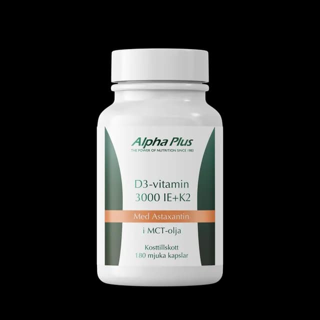 Alpha Plus D3-vitamin 3000 IE + K2 180 kapslar