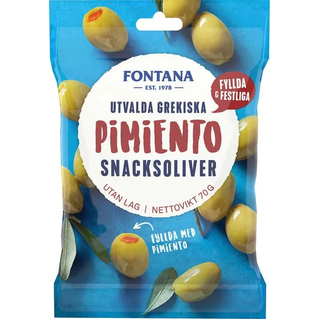 Fontana Grekiska Snacksoliver Pimiento 70 g