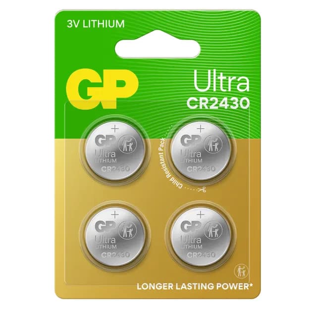 GP Batteries Ultra Litium Knappcell CR2430 4 st