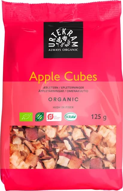 Urtekram Äppeltärningar Eko KRAV 125 g