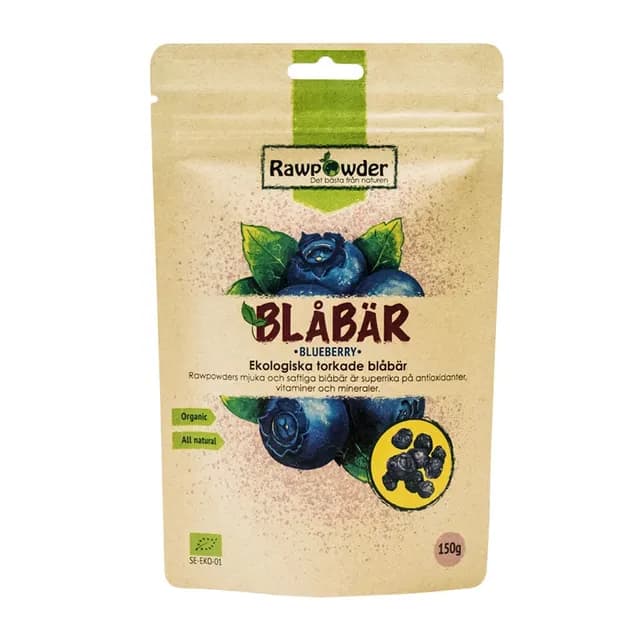 Rawpowder torkade Blåbär 150 g