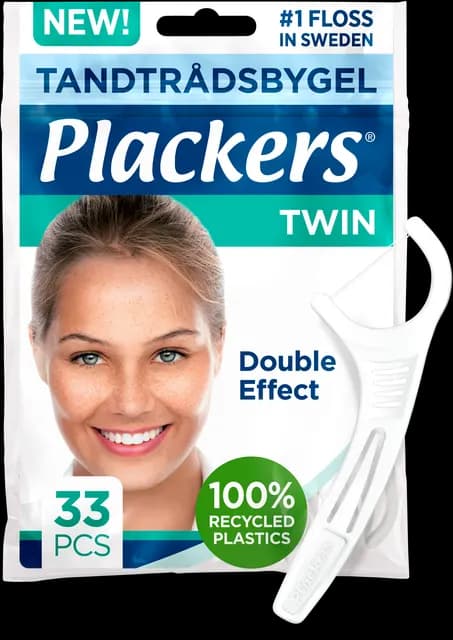 Plackers Twin Tandtrådsbyglar 33 st