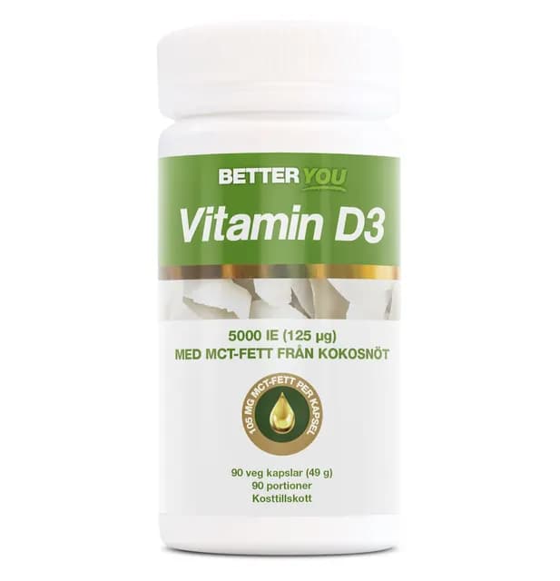 Better You Vitamin D3 5000IE + MCT-fett 90 kapslar
