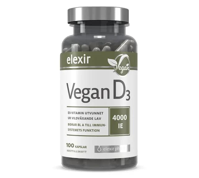 Elexir Pharma D3-vitamin Vegansk 4000 IE 100 kapslar