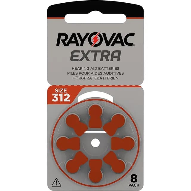 Rayovac Extra Hörapparatsbatterier 312 brun 8-pack