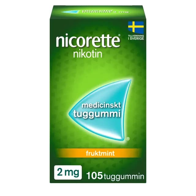 Nicorette Fruktmint, medicinskt tuggummi 2 mg 105 st