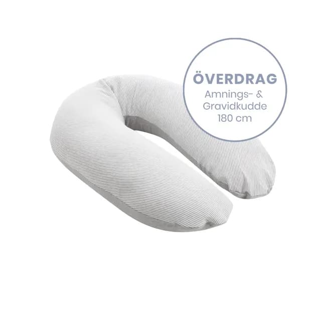 Doomoo Överdrag Amning & Gravidkudde Randig Grå
