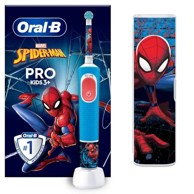 Oral-B Pro Kids Spider-Man Eltandborste för Barn Designed By Braun