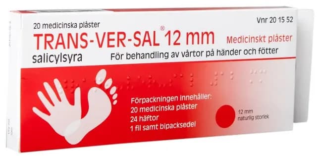 Trans-Ver-Sal Medicinska Plåster 12 mm 15 % 20 st
