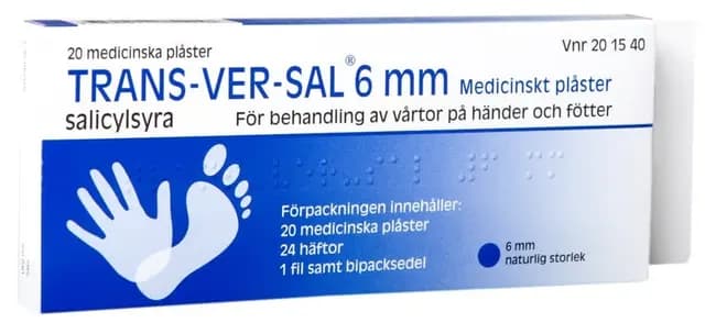 Trans-Ver-Sal Medicinska Plåster 6 mm 15 % 20 st