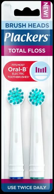 Plackers Brush head refills Total Floss Tandborsthuvuden 2 st