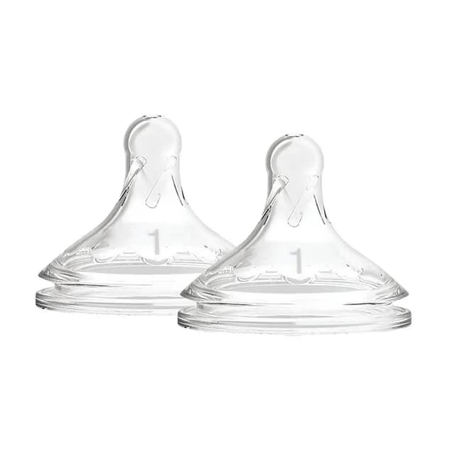 Dr Brown Level 1 Wide-Neck Silicone Options + Nipple 2-pack