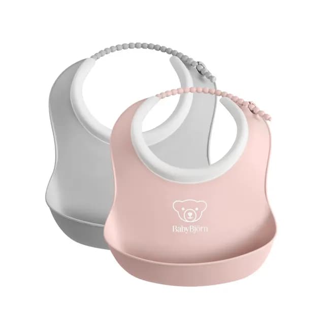 BabyBjörn Liten Haklapp Grå/Rosa 2-pack