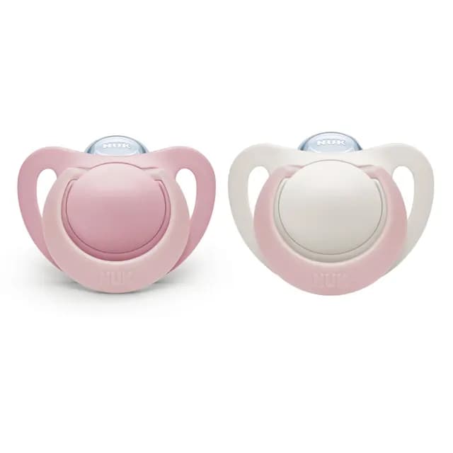 NUK Genius Silicon S0 Rose/White 0-2 mån 2-pack