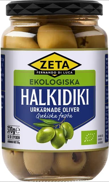 Zeta Halkidikioliver urkärnade Ekologiska 370 g