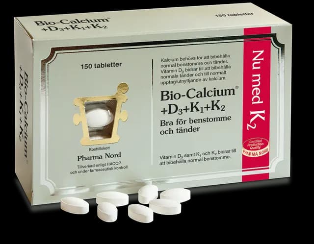 Pharma Nord Bio-Calcium+D3+K1+K2 150 tabletter