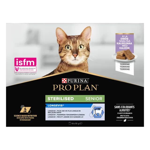 Purina Pro Plan Sterilised Senior 7+ Longevis Terrine med kalkon 750 g
