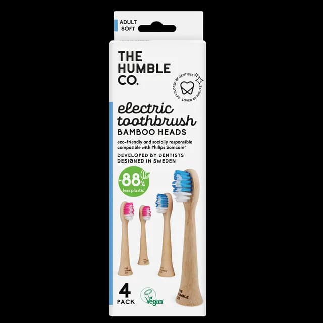 Humble Electric Toothbrush Bamboo Heads Soft 4-pack