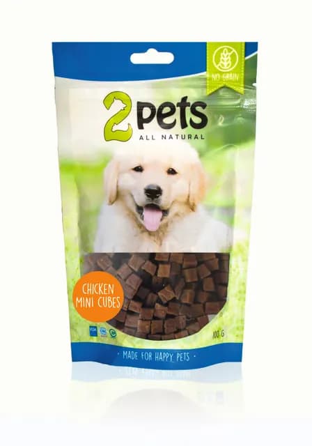 2pets Dogsnack Chicken MiniCubes 100 g