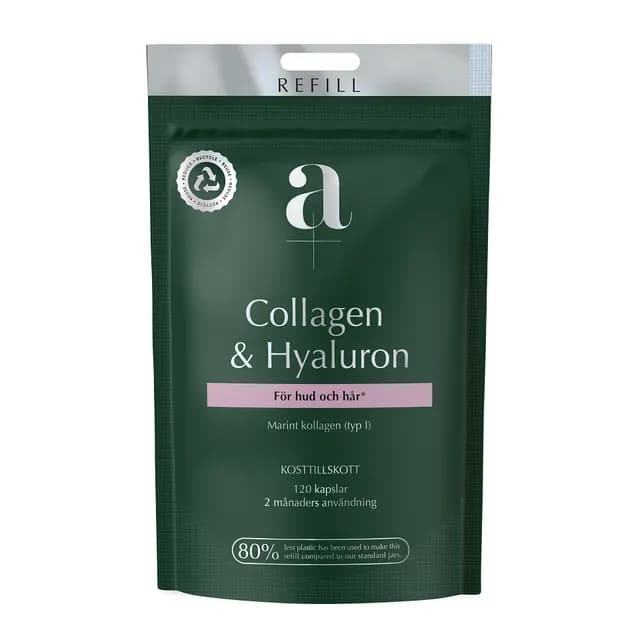 A+ Collagen + Hyaluron refillpåse 120 kapslar