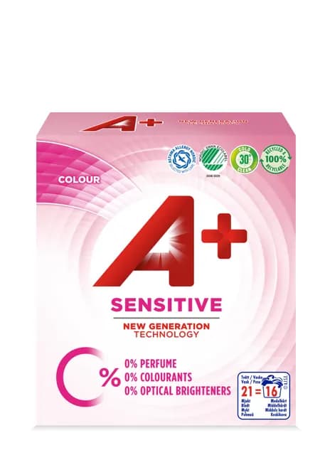 A+ Sensitive Colour Pulver Tvättmedel 700 g