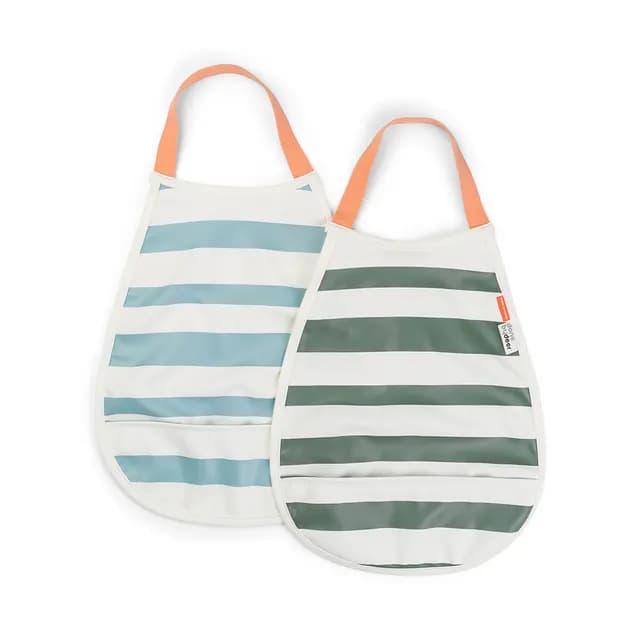 Done by Deer Haklappar Stripes Blue/Green 2-pack