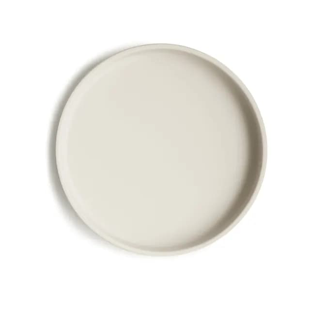 Mushie Silikontallrik med Sugpropp Plate Ivory
