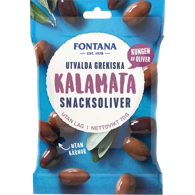 Fontana Grekiska Snacksoliver Kalamata 70 g