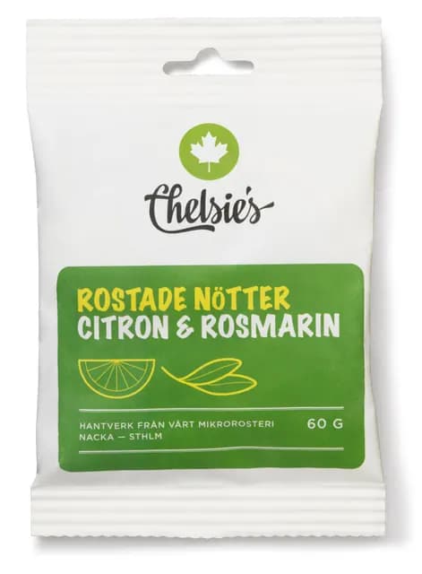 Chelsie's Rostade Nötter Citron & Rosmarin 60 g