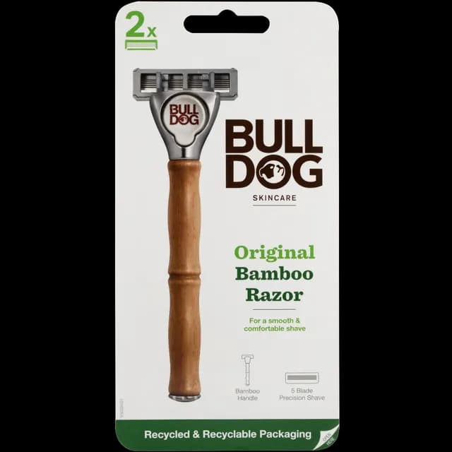 Bulldog Original Bamboo Razor Rakhyvel 1 st + Rakblad 2 st