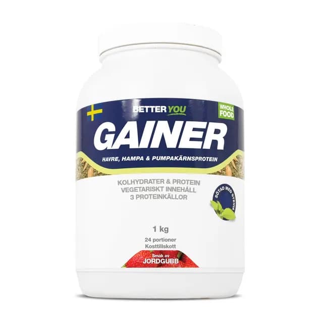 Better You Whole Food Gainer 1kg Jordgubb