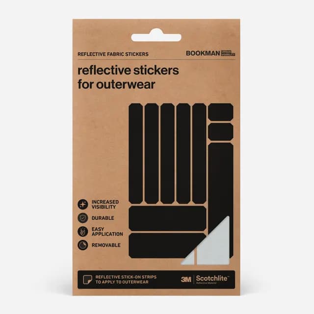 Bookman Urban Visibility Reflective Fabric Stickers Strips Silver