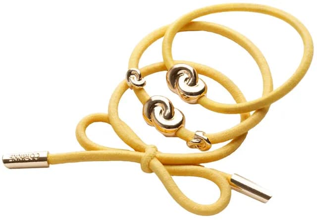 Corinne Hair Tie Metal Details Yellow 3-Pack