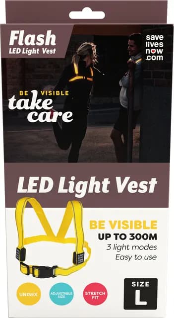 Save Lives Now Flash LED Light Vest L