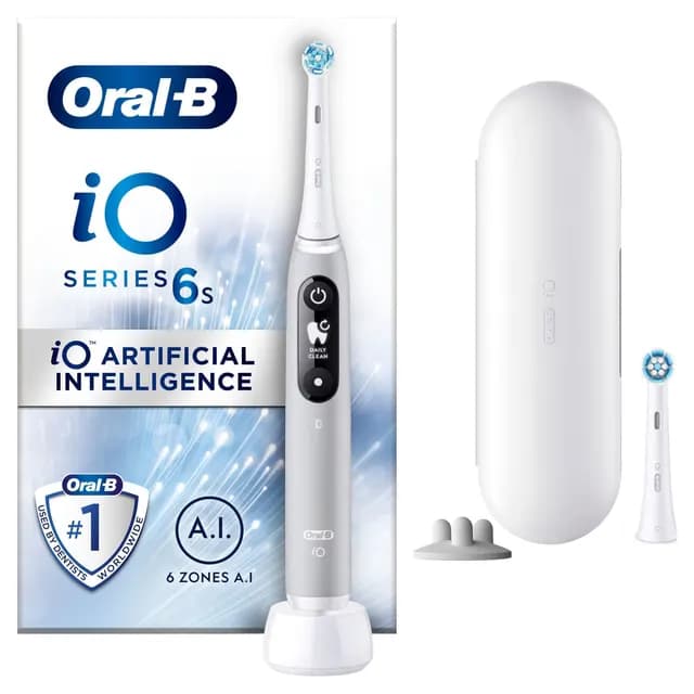 Oral-B iO 6S Grå Eltandborste med extra Tandborsthuvud