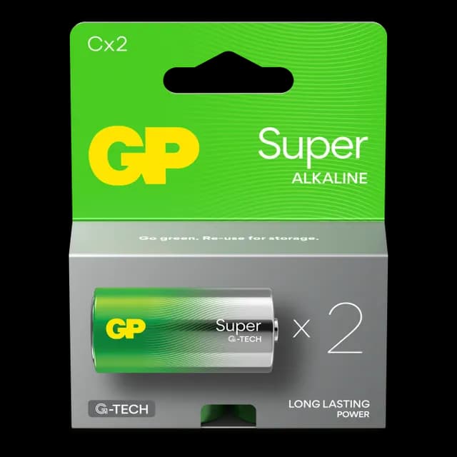 GP Batteries Super Alkaline C-batteri LR14 2-pack