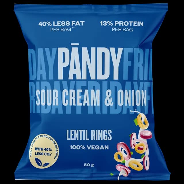 Pändy Lentil Rings Sourcream & Onion 50 g