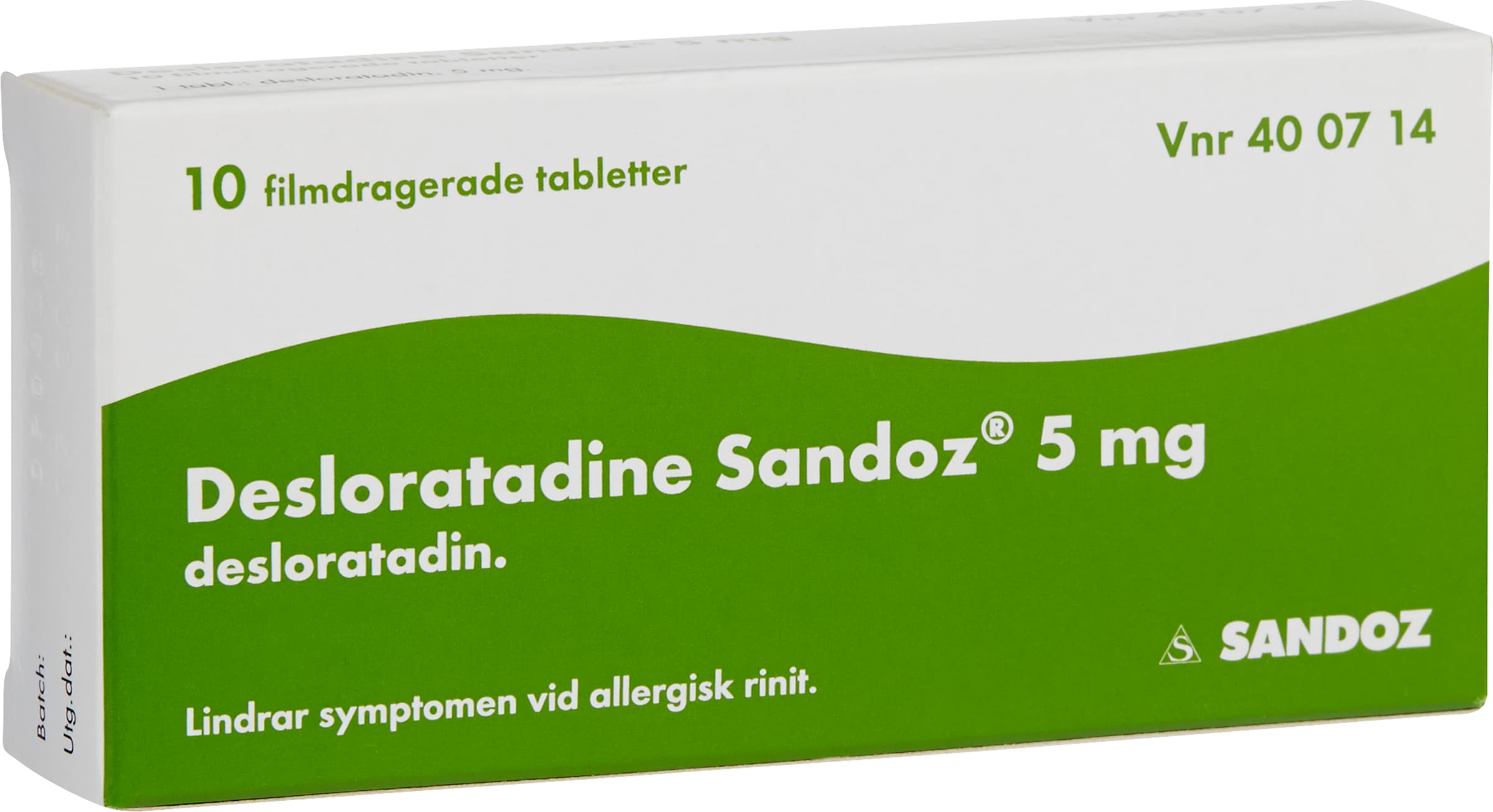 Desloratadine Sandoz, filmdragerad tablett 5 mg 10 st