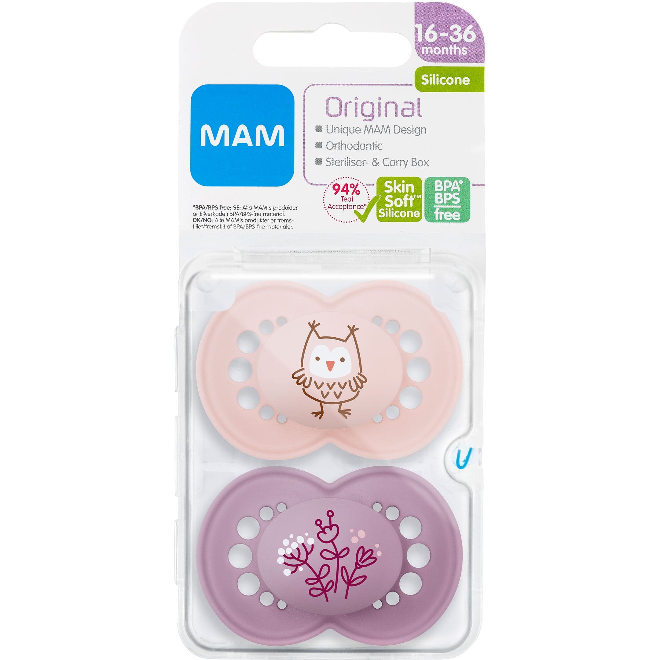 MAM Original Silicone Pink 16-36m 2-pack - produktbild 2
