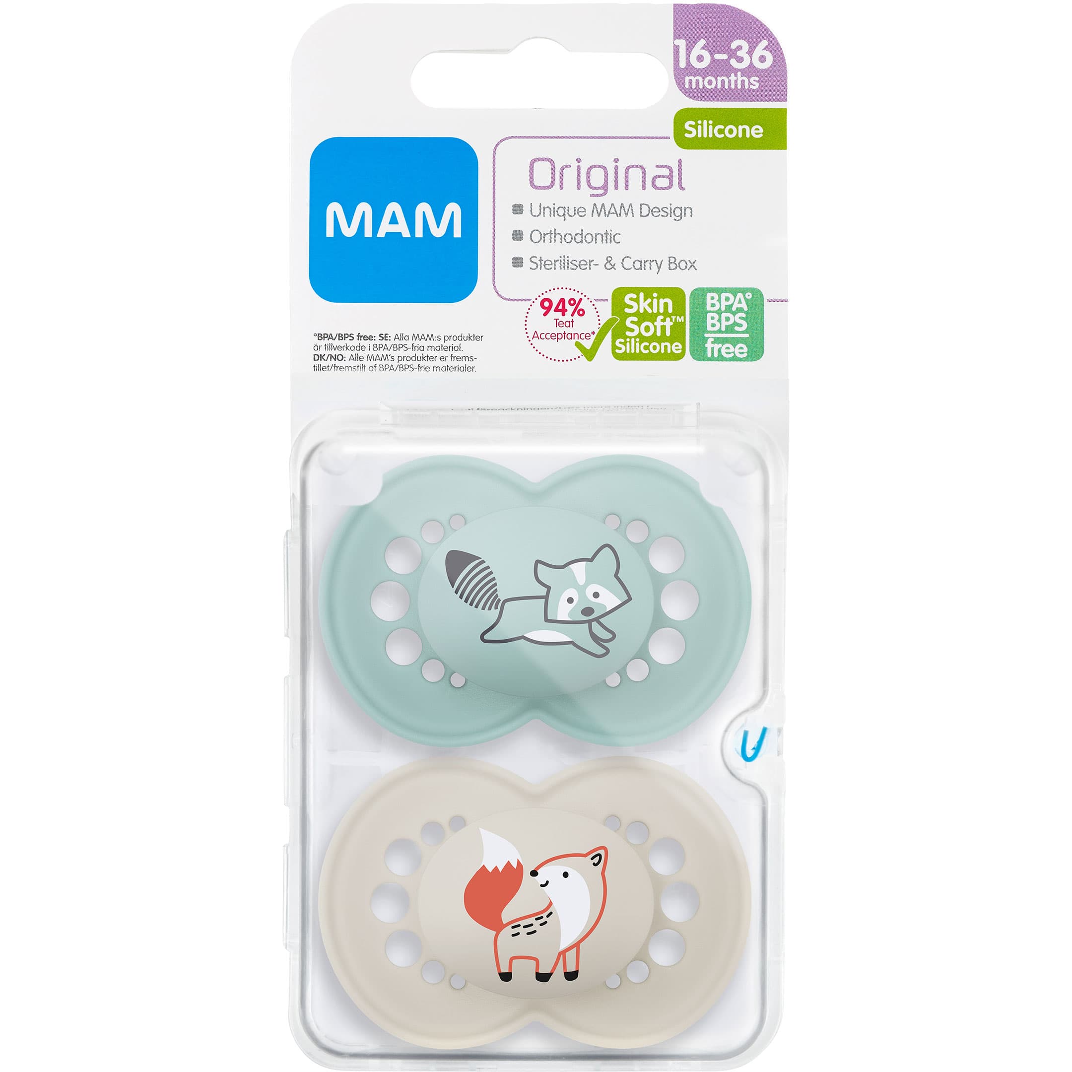 MAM Original Silicone Blue 16-36m 2-pack - produktbild 2