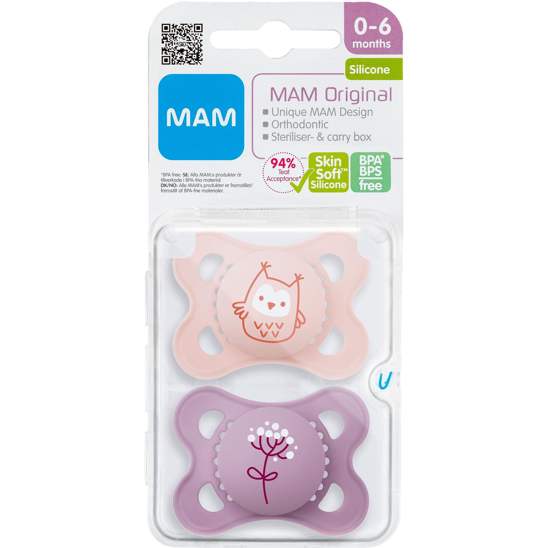 MAM Original Silicone Pink 0-6m 2-pack - produktbild 2