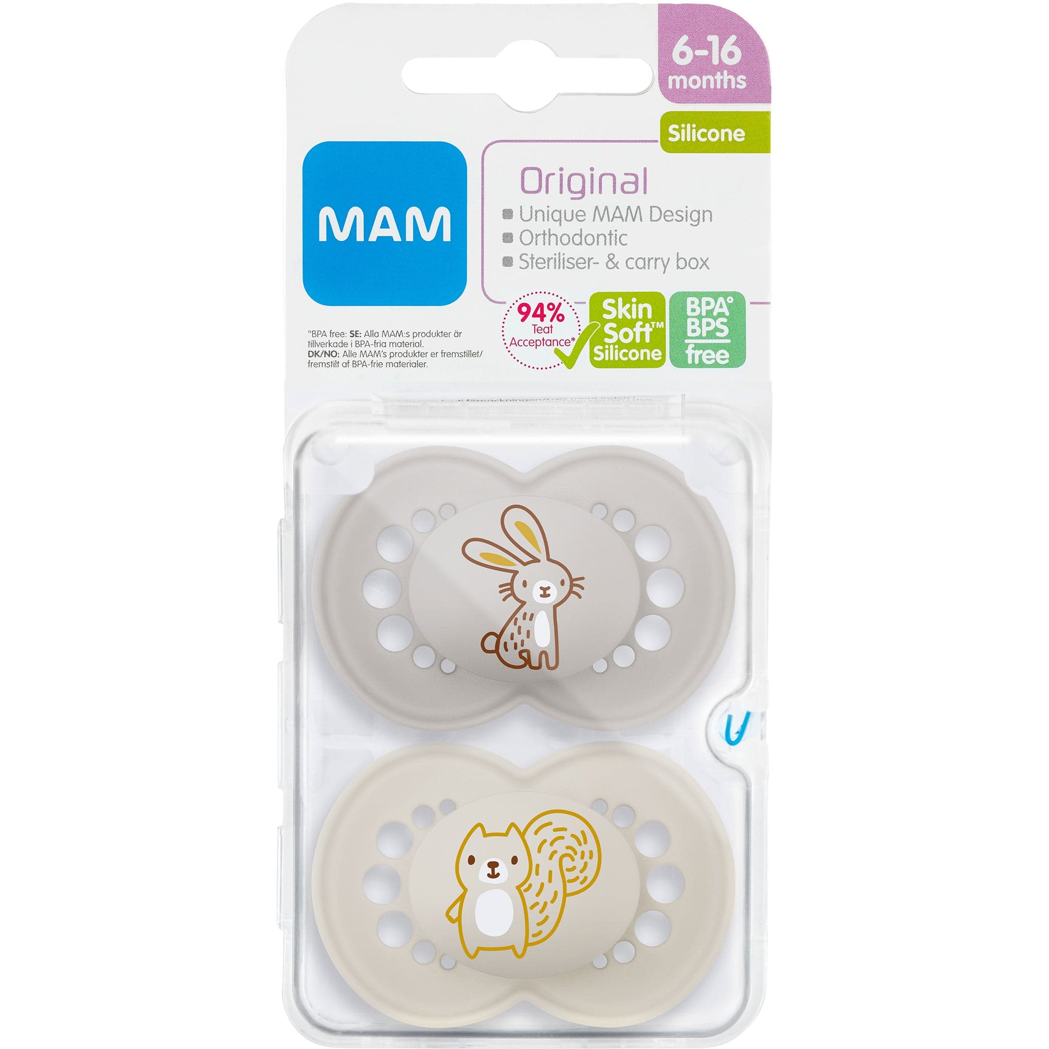 MAM Original Silicone Neutral 6-16m 2-pack - produktbild 2