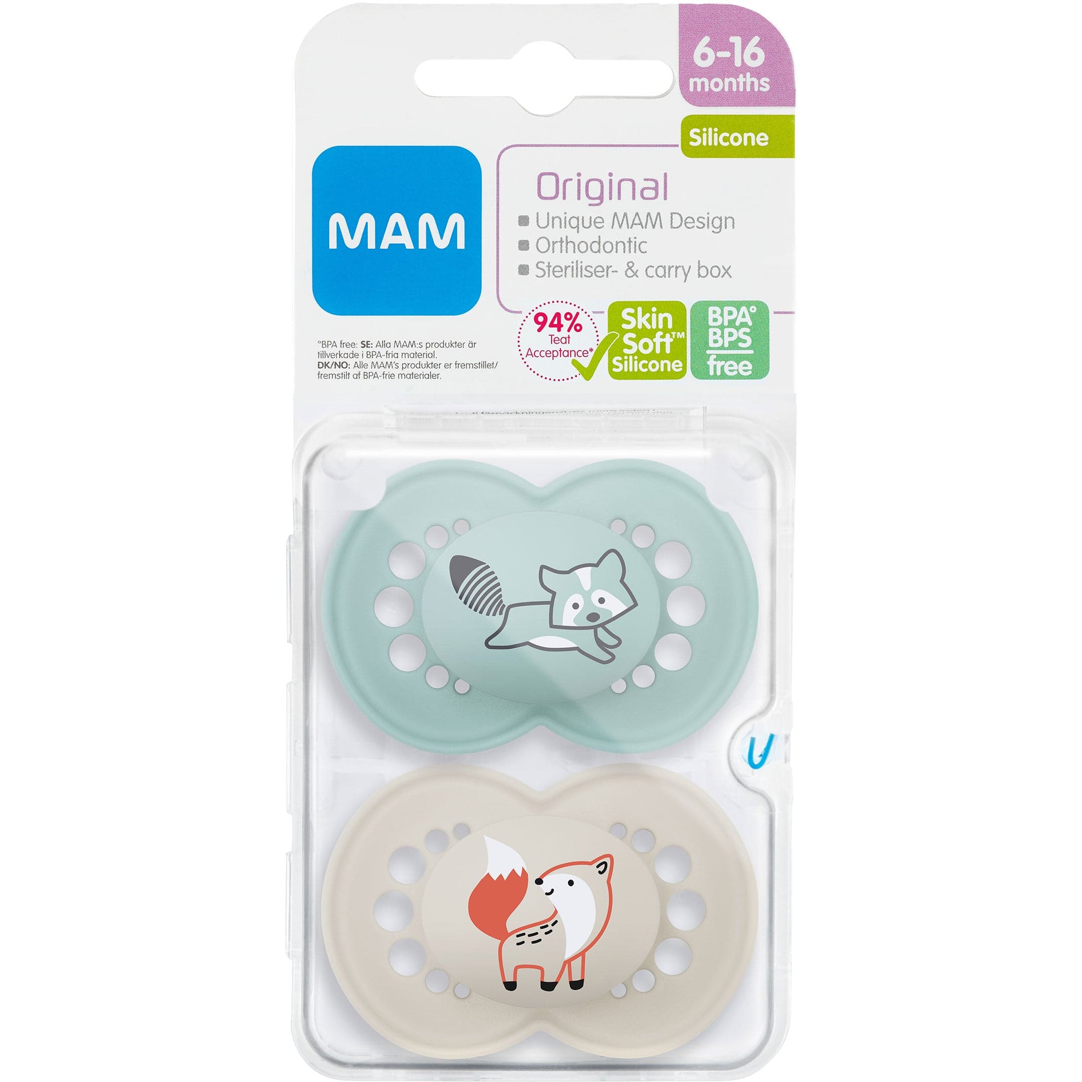 MAM Original Silicone Blue 6-16m 2-pack - produktbild 2